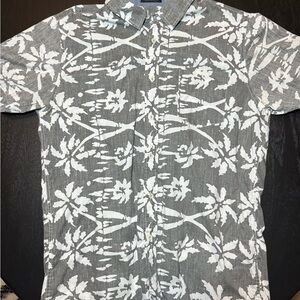 Carbon Gray and White Patterned Shirt